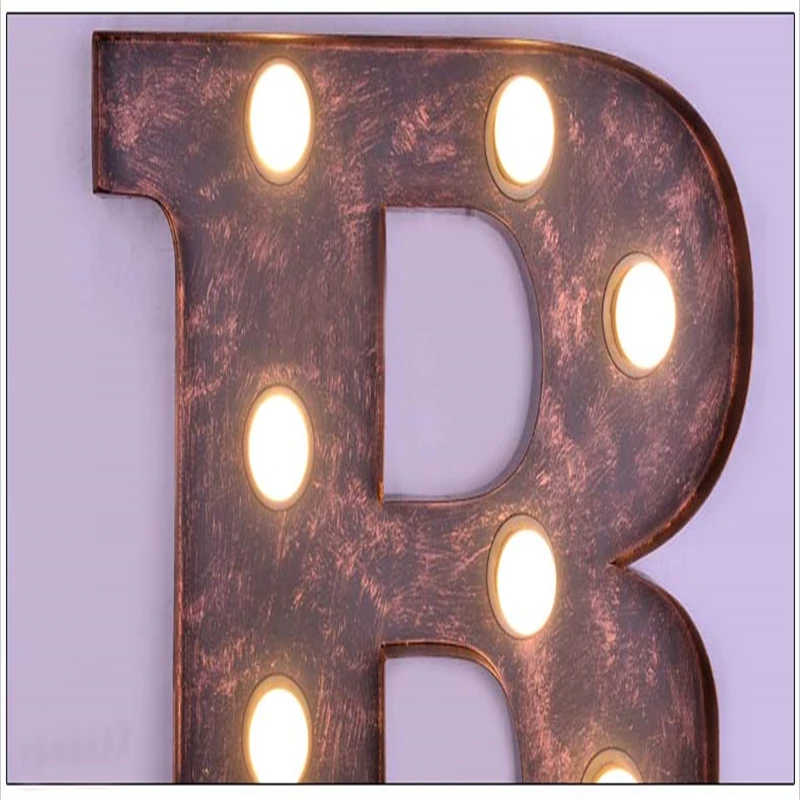 BOCHSBC железные буквы R лампы винтажный Бар Кафе рекламный щит Настенные