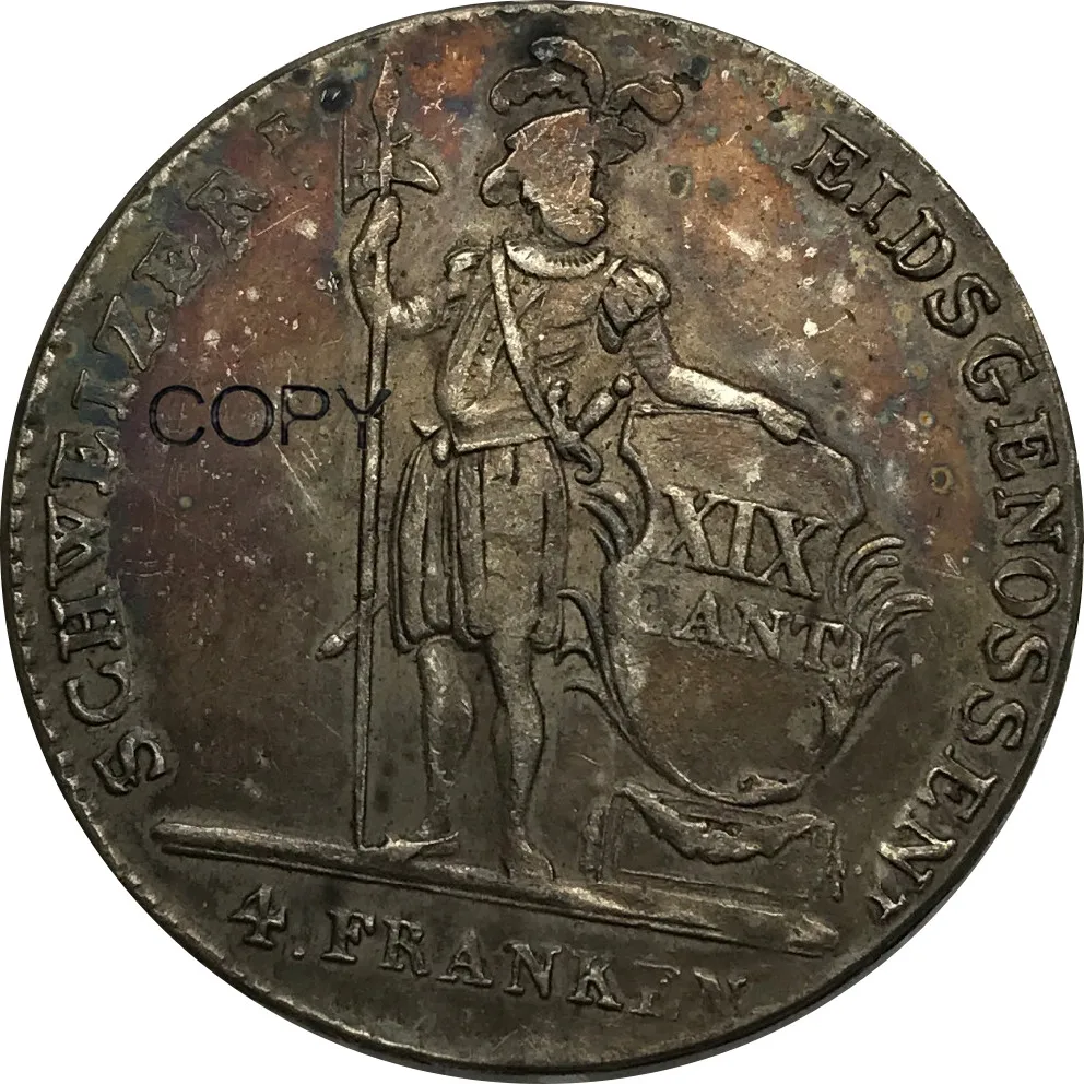 1814 Швейцария 4 Франкен латунные посеребренные копии монет|coin coins|coin copycoins silver |