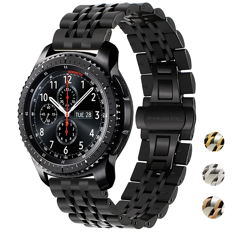 Ремешок из нержавеющей стали для часов Samsung gear s3 s2 Galaxy 20 мм 22 браслет с