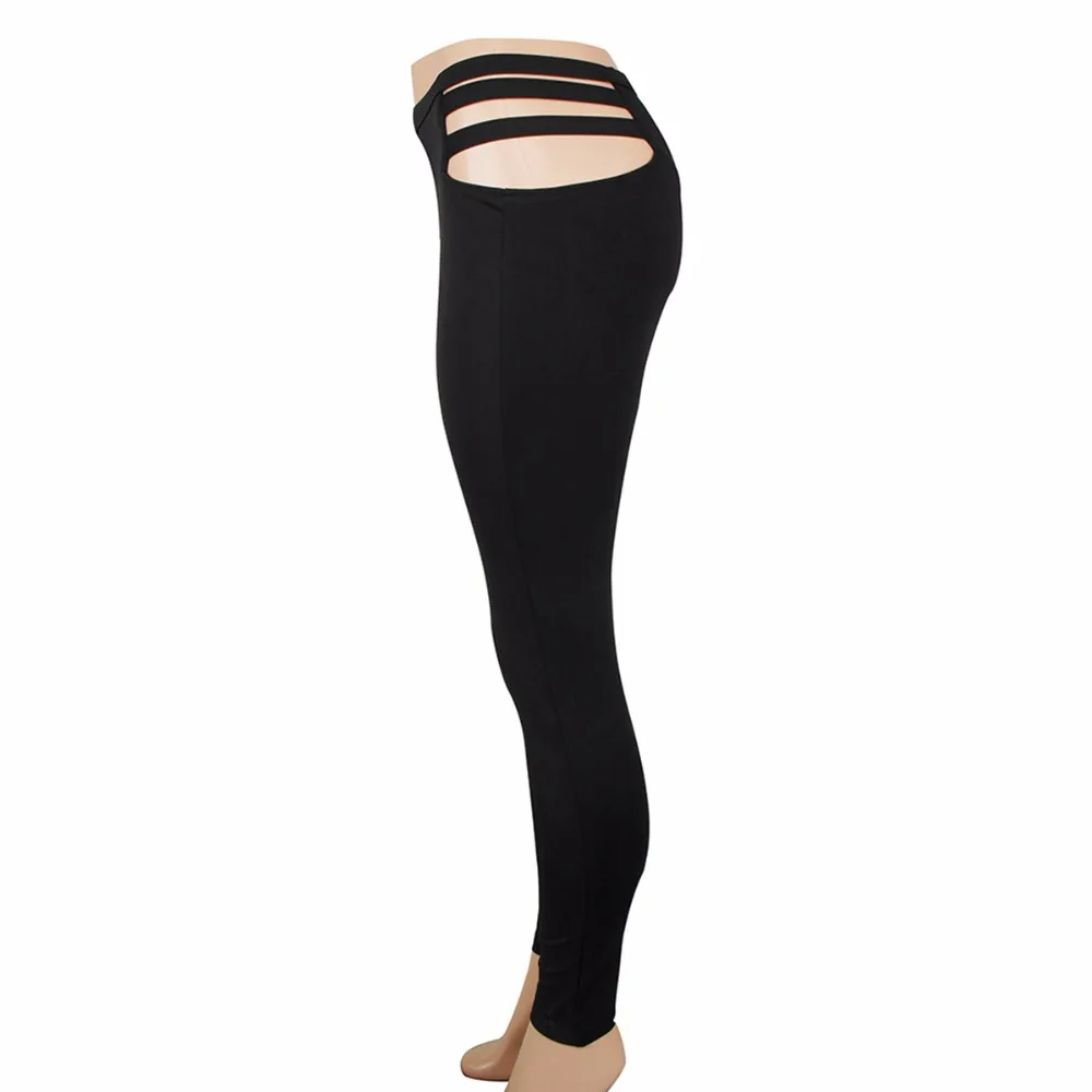 Women Fashion Solid Slim Pencil Pants Sexy Hollow Out Black Full Length &amp Fitness Legging Long Trousers | Женская одежда