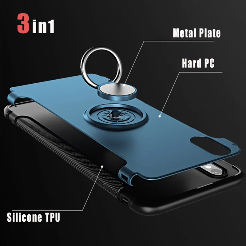 For Huawei Honor 7X/Mate SE Case With Magnetic Holder TPU+PC Hybrid Back Cover Accessory Armor Coque Honor7X BND-L21 Fundas |