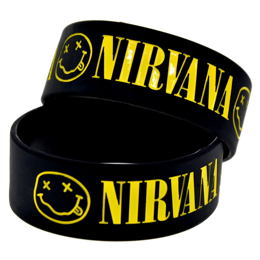 1 шт Черный Тисненый Nirvana силиконовый браслет для музыкального концерта