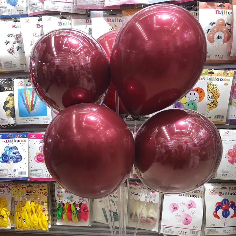10 дюймов красные шары из латекса цвета металлик Гелиевый шар Свадебные украшения