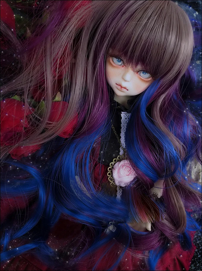 D01-P122 детская игрушка ручной работы 1/3 1/4 аксессуары для кукол BJD/SD кукольный парик черный волшебный микро кудрявый 1 шт