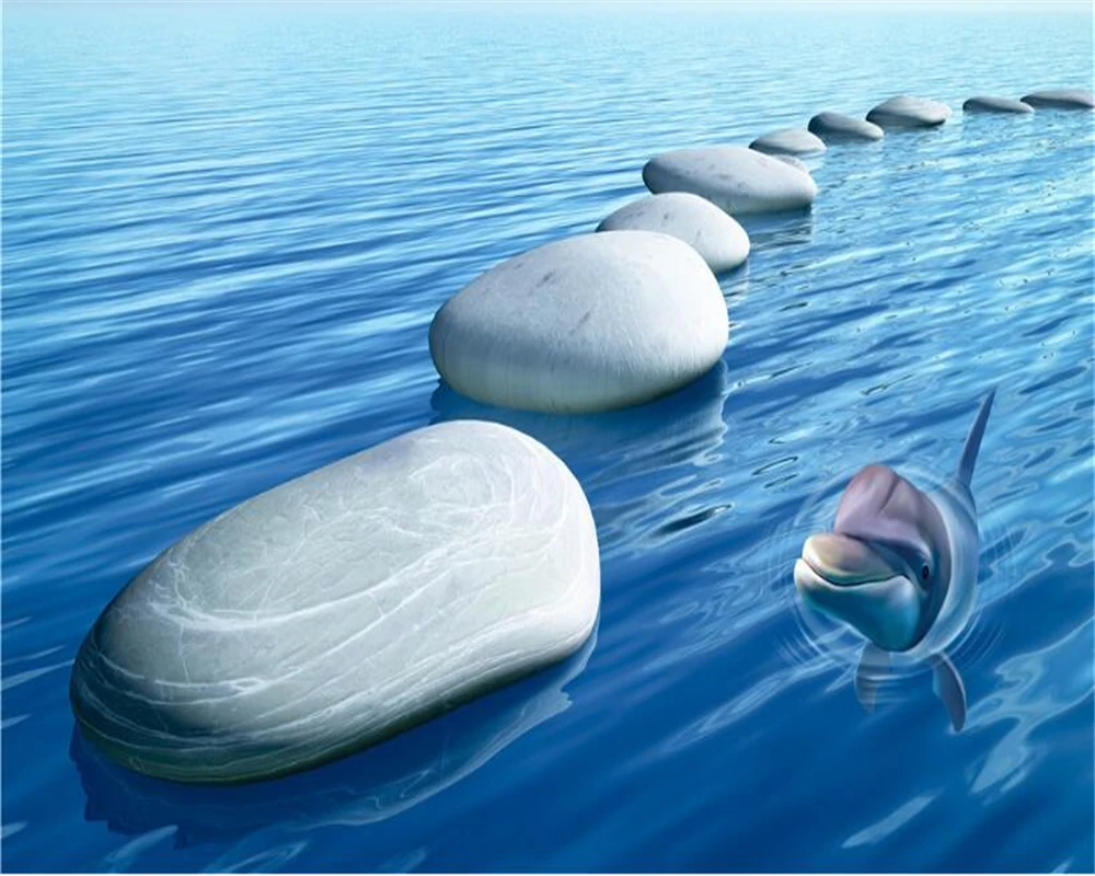 3D обои стерео камень океан ТВ фон декоративная живопись гостиная спальня для