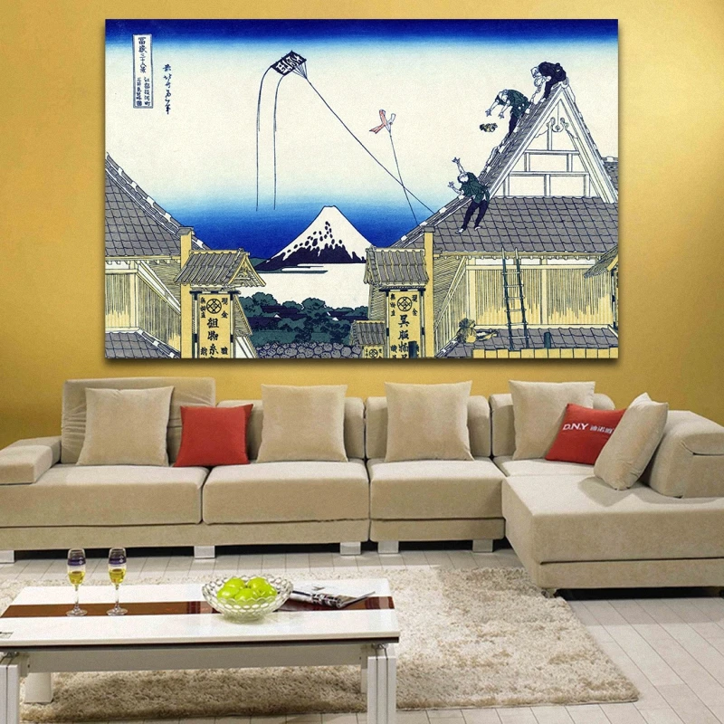 Thirty-six Views of Mount Fuji Famous Japanese Painting Ukiyo-e Master Works HD Prints Canvas for Office Home Decor | Дом и сад