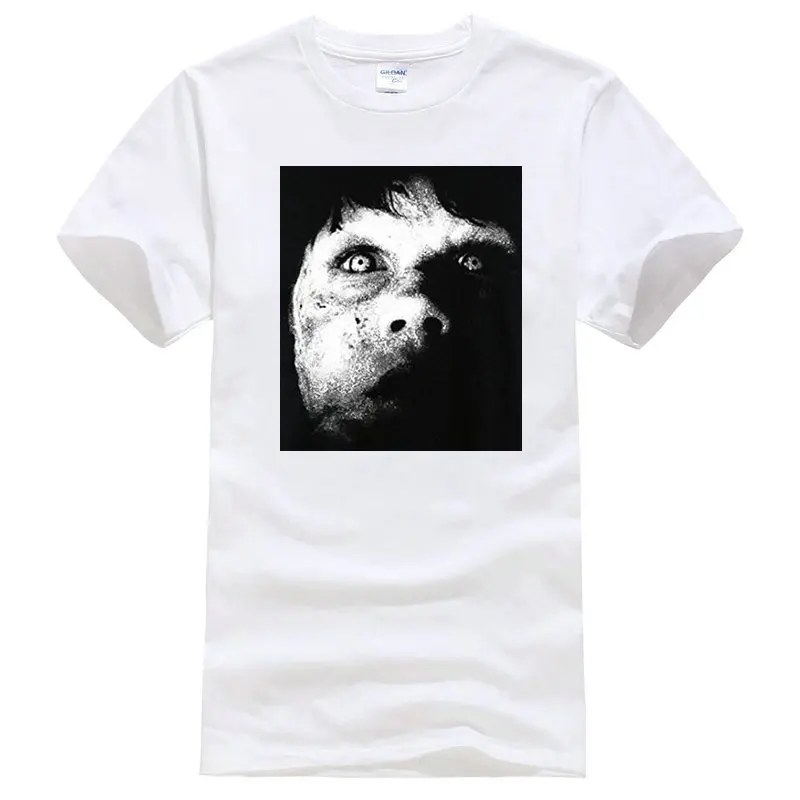 Print T-Shirt Summer Casual T Shirt Company Short The Exorcist Men's Regan Demon Face Men O-Neck Short-Sleeve Shirts | Мужская