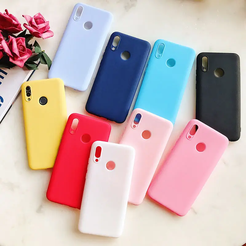 Huawei P Smart 2019 Case Candy Colorful Matte TPU Phone for Silicone Coque Honor 10 Lite Cover |