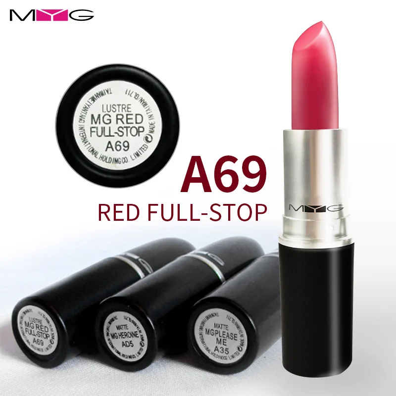 

MYG Matte Waterproof Velvet Lipstick Sexy Red Brown Pigments Makeup Pumpkin Water-Resistant Moisturizing Lipstick Cosmetics