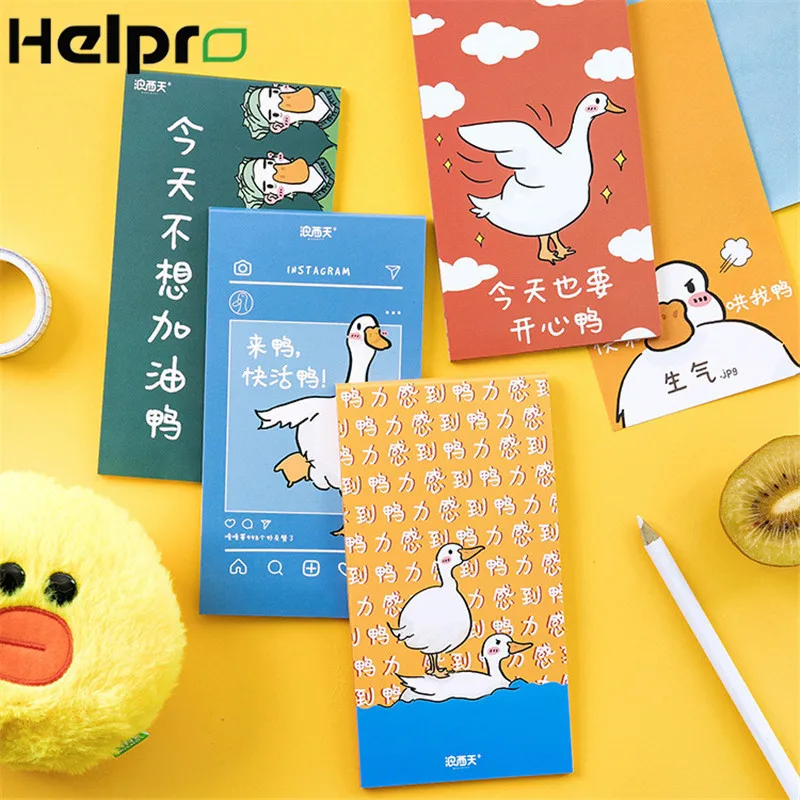Helpro 24 листа животные Липкие заметки каваи милый утка блокнот слово книга для