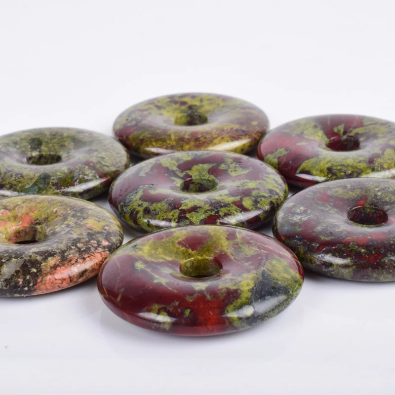 Подвеска Пончик Из окровавленного яшмы подвески чакры из натурального камня