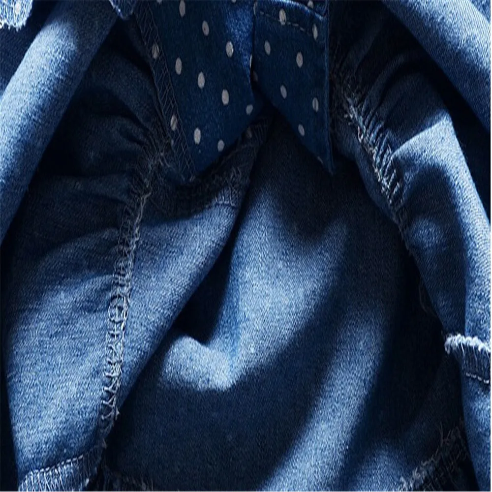 Детская джинсовая куртка BibiCola хлопковая с отворотами для маленьких девочек на