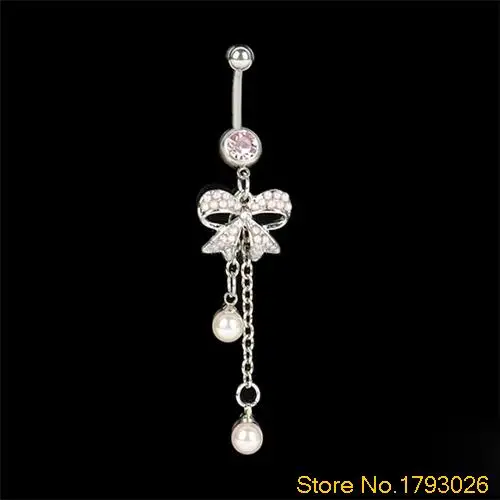Бабочка Дизайн кольцо с подвеской в пупок шариковая Кнопка Штанга Пирсинг живота