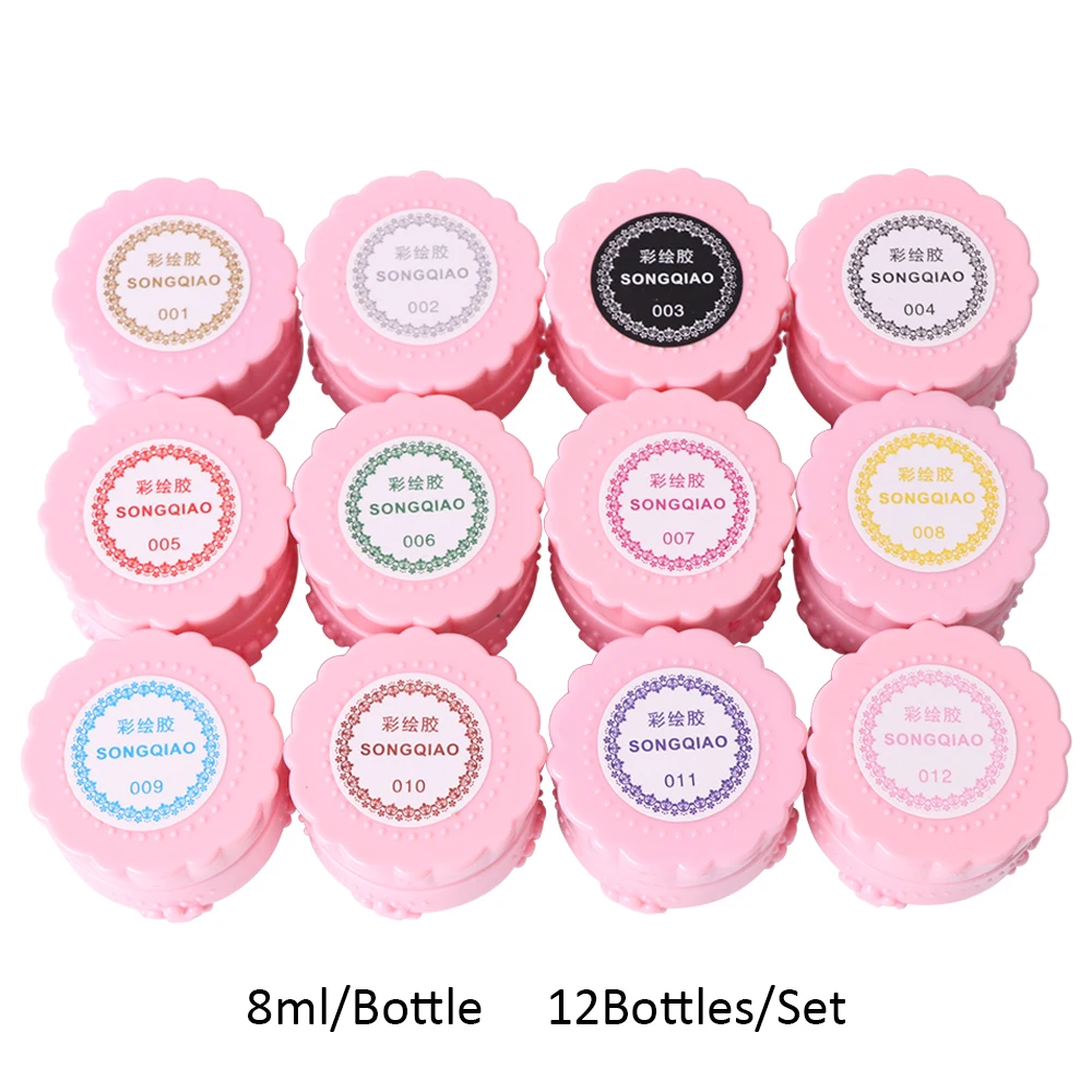12 флаконов гель лака для ногтей чистые цвета отмачиваемый УФ лак Краска маникюра