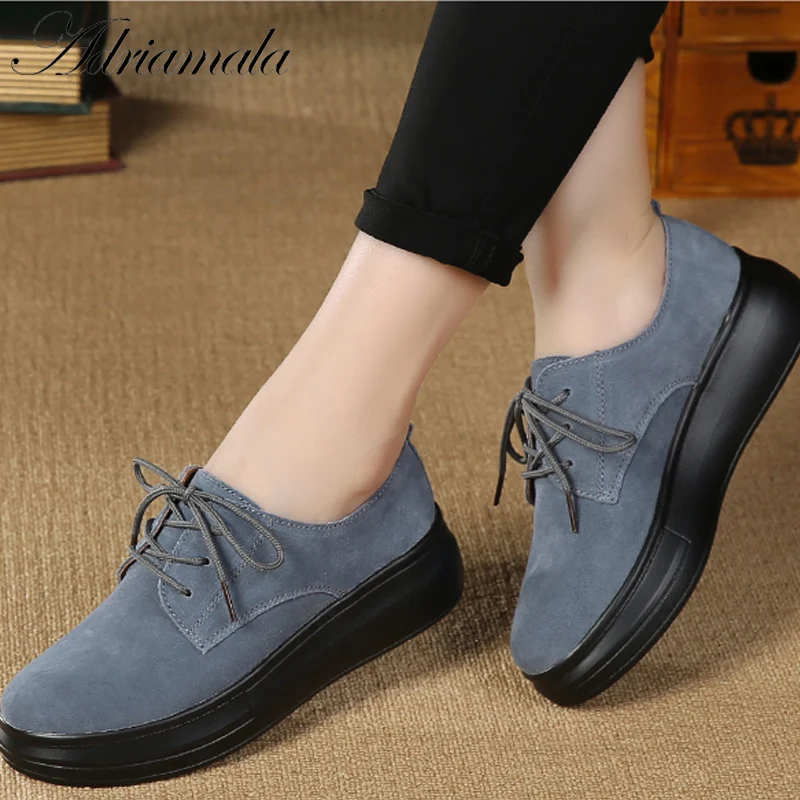 Adriamala Кожи Женщин Бездельников Туфли На Платформе 2017 Весна Новое Прибытие