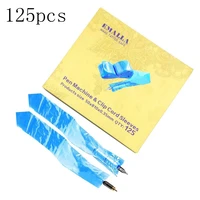 125pcspack disposable blue pen machine tattoo clip cord sleeves bags professional tattoo accessory blue black color for choose