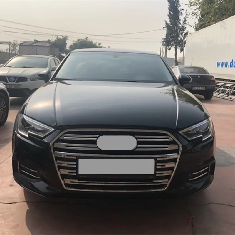 Хром ABS передняя решетка декоративная накладка полоски 10 шт. для Audi A3 автомобильный Стайлинг Бампер Декоративные наклейки