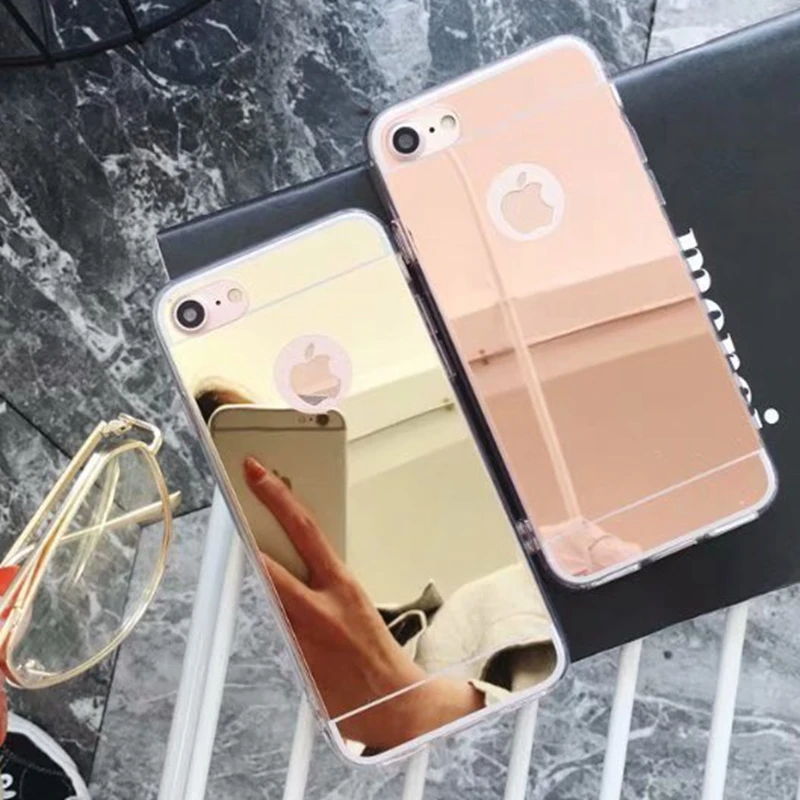 Мягкий чехол с покрытием для iphone 7 8 6 6S Plus XS MAX XR X 5 SE модный зеркальный ТПУ |