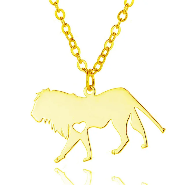 

New Lion Necklace Gold Color Silver Color Stainless Steel Lion Pendant Necklace Lion Jewellery