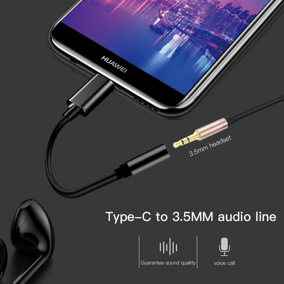 Тип C до 3,5 мм адаптер для наушников usb type-C до 3,5 кабель для наушников Aux аудио кабель для huawei mate 10 P20 Pro Xiaomi Mi 8