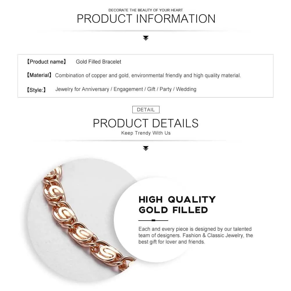 Браслет из розового золота 585 пробы с улиткой 4 мм | Украшения и аксессуары