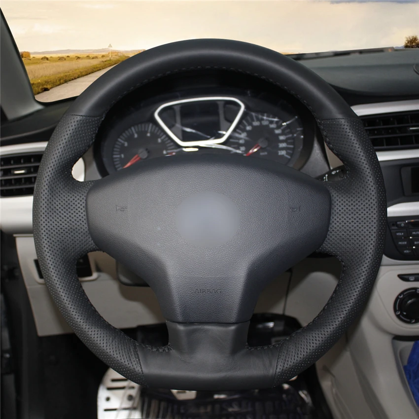 Чехол рулевого колеса автомобиля MEWANT черный чехол из искусственной кожи для Citroen