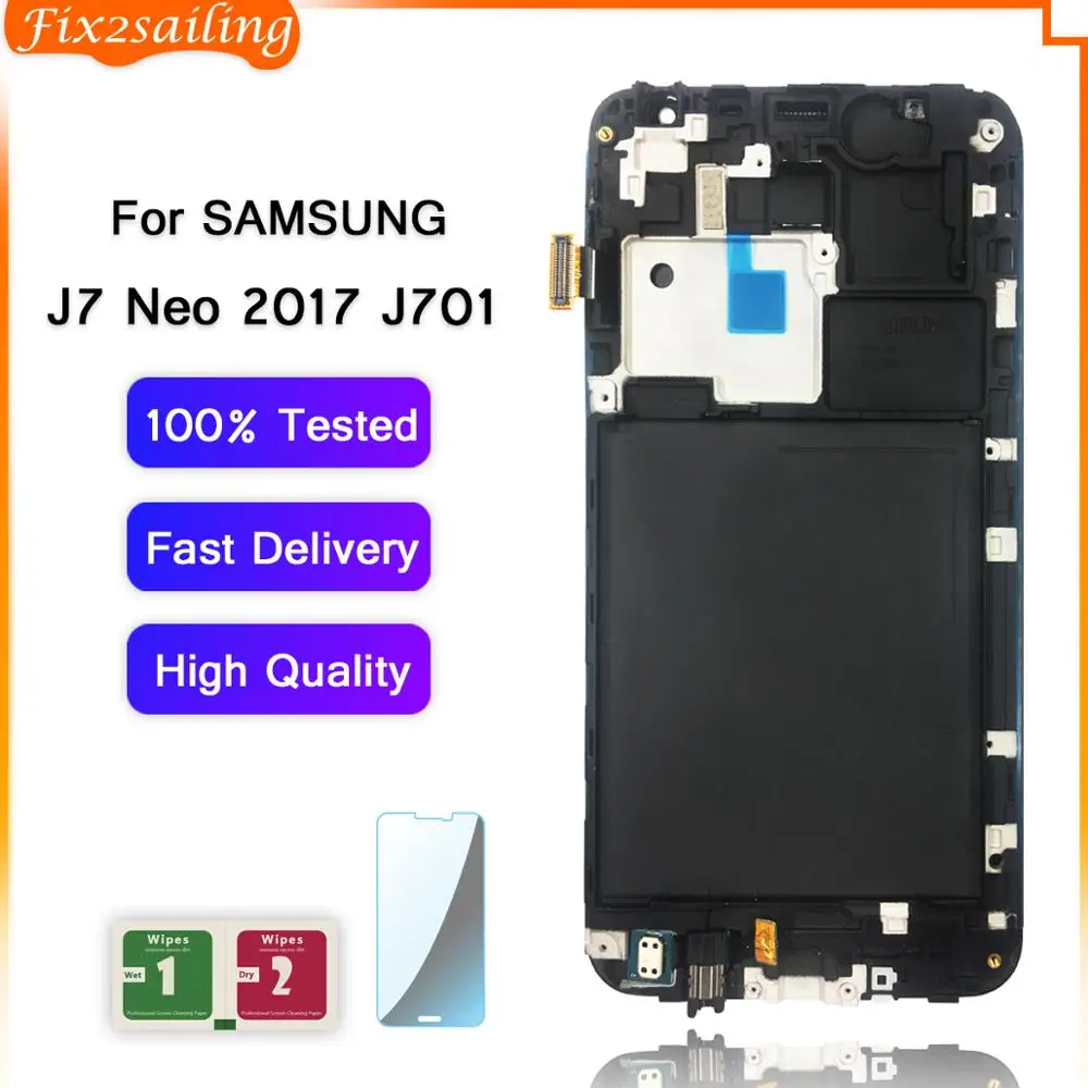 ЖК дисплей для Samsung Galaxy J7 Neo 2017 J701 дигитайзер сенсорного экрана в сборе рамка J701F