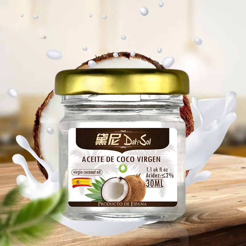 Pressed coconut oil 30ml Spanish original bottle imported edible oil
