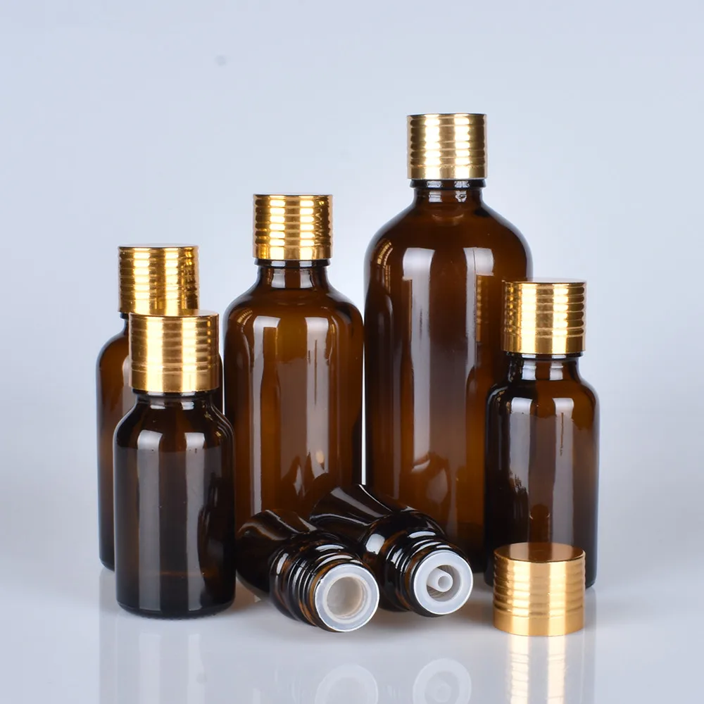 12 шт. Толстый Стеклянный редуктор для бутылки с эфирным маслом золотой