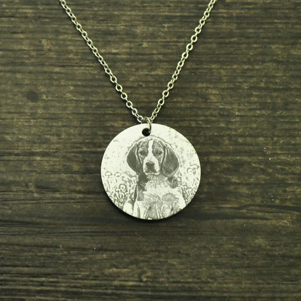 2019 гравированный из нержавеющей стали фото ожерелье изображение на заказ ваше