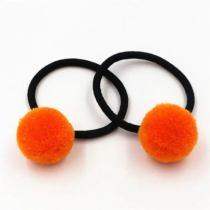 2 шт. яркие меховые шарики эластичные резинки для волос кольца завязки ленты