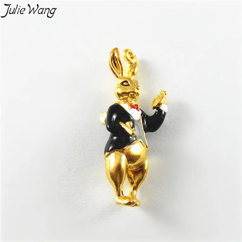 Julie Wang 5 дюймов цвет под золото костюм Mr.Rabbit Bunny в черном смокинге из