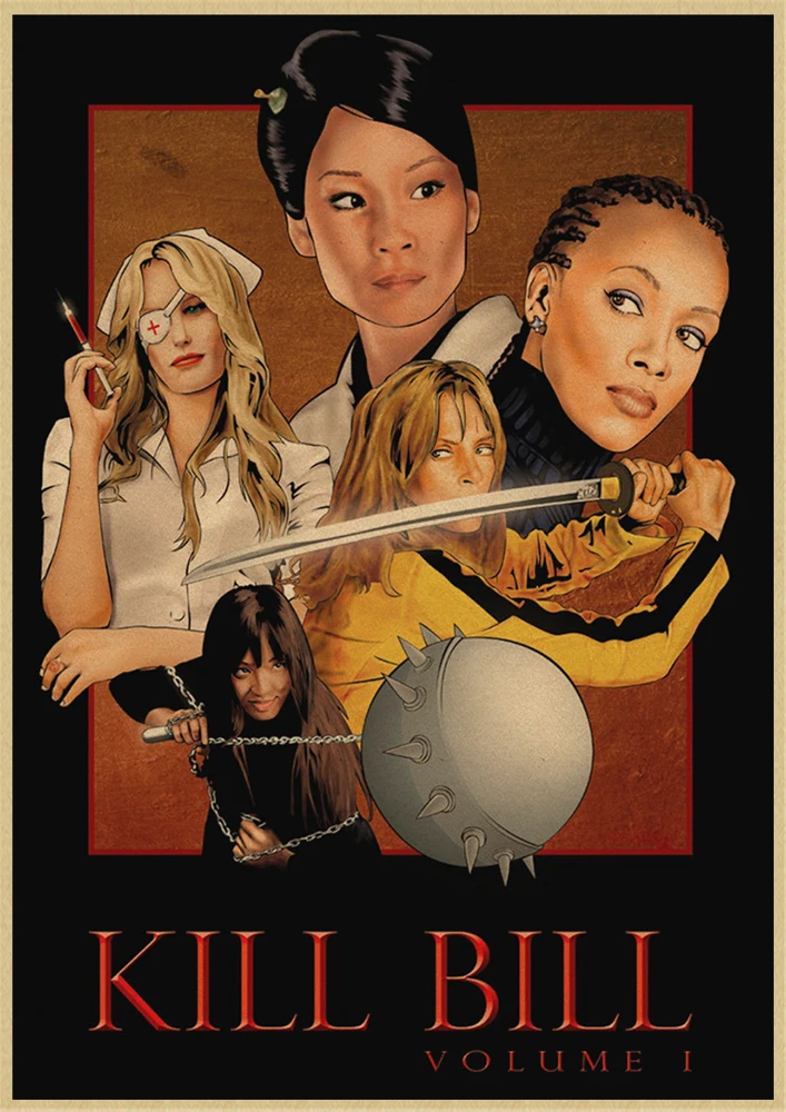 Kill Bill Vol.1 классический Квентин фильм крафт-бумага постер для бара/Кафе Ретро плакат декоративной живописи - Цвет: Темно-серый