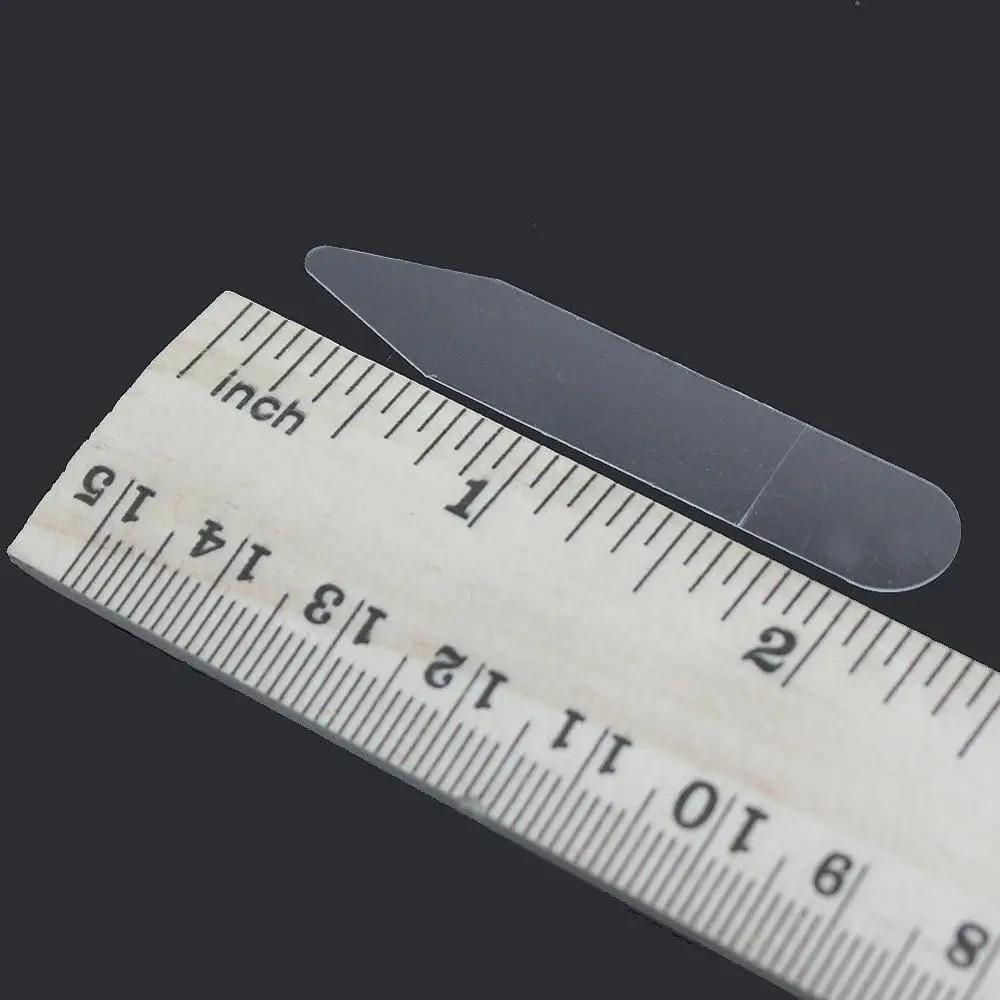 

SHANG ZUN 200Pcs Plastic Clear Collar Stiffeners Stays Bones Set For Dress Shirt Men's Gifts Clear Plastic Collar Stays 2 Size