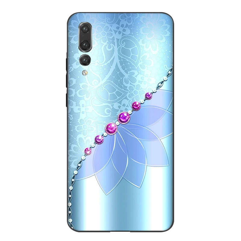 Desxz силиконовый чехол для телефона Honor Note 10 6A 7A 7X8 8X 8C 9 Lite, чехол с кристаллами, стразы, цветы