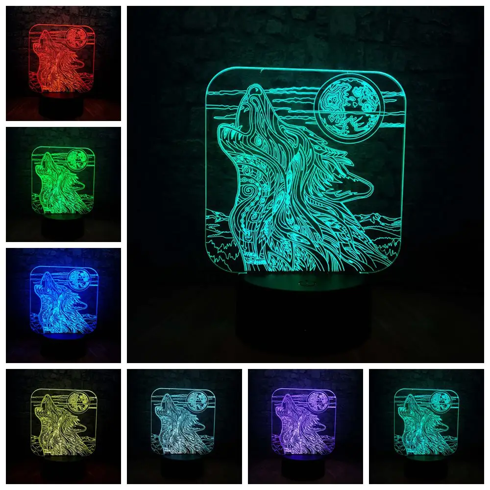 Игра престолов лампы футболка с принтом Песнь Льда и Огня вой волка акриловые 3D RGB