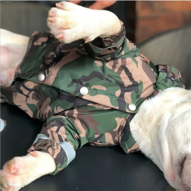 Pet Dog Raincoat Clothes Waterproof Raining Rain Coat For Big Dogs Camouflage Outdoor Costumes French Bulldog |
