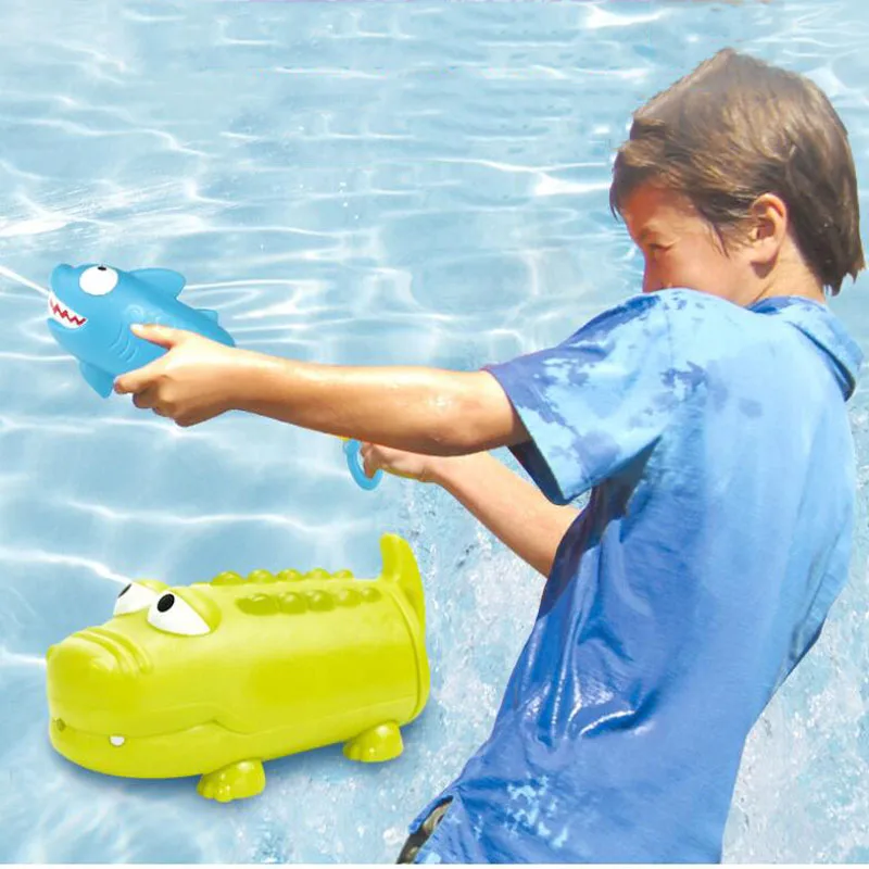 Детская летняя игрушка для водных пистолетов "Крокодил Шарк" для игры на открытом воздухе, плавание, легкая, портативная, способная создавать вакуум для распыления.