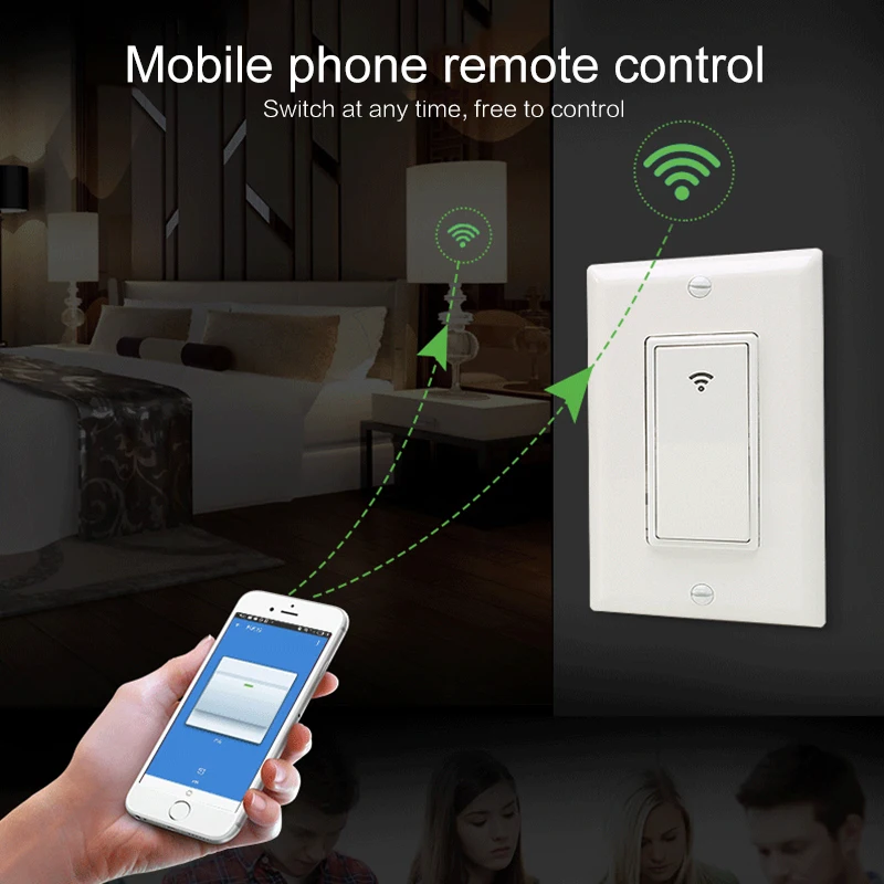Sonoff Smart США Wi Fi настенный выключатель света диммер мобильное приложение дистанционное управление без концентратора требуется работает с Alexa Google