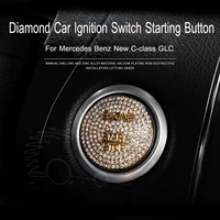 for mercedes benz new c glc class c200 w205 w253 glc260 ring start switch button car ignition car diamond sticker car styling