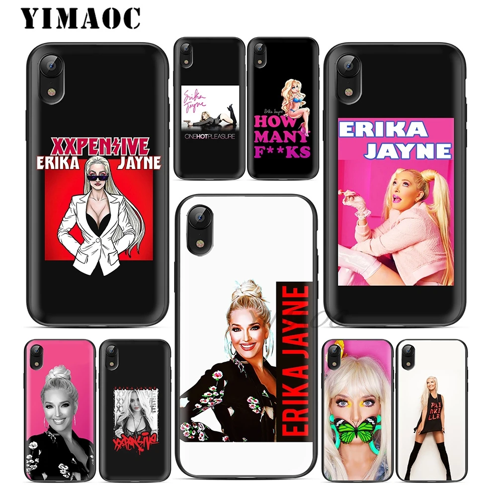 YIMAOC Erika Jayne Singer Soft TPU Black Silicone Case for iPhone X or 10 8 7 6 6S Plus 5 5S SE Xr Xs Max |