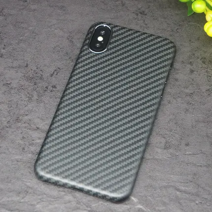 Ультра тонкий чехол из настоящего углеродного волокна для iPhone X, чехол, чехол s - Цвет: Matte Black 2