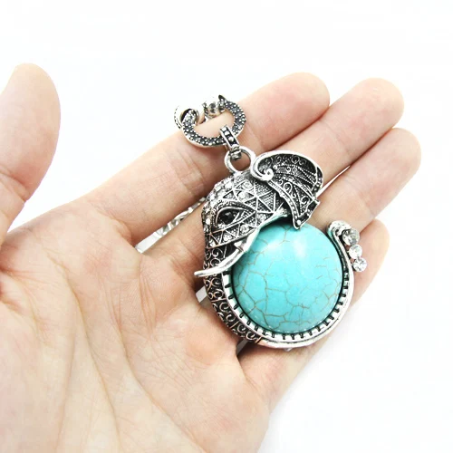 Новое модное ожерелье с подвеской в виде слона ожерелья большим серебряным