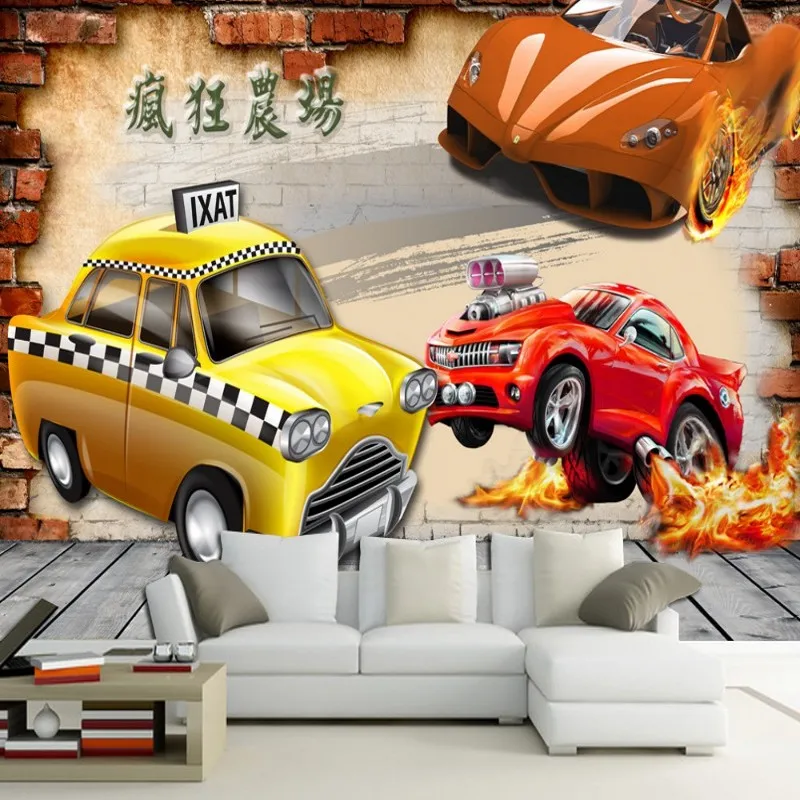 Dropship Colomac 3d кирпичные обои Crazy сельскохозяйственный автомобиль разрывные