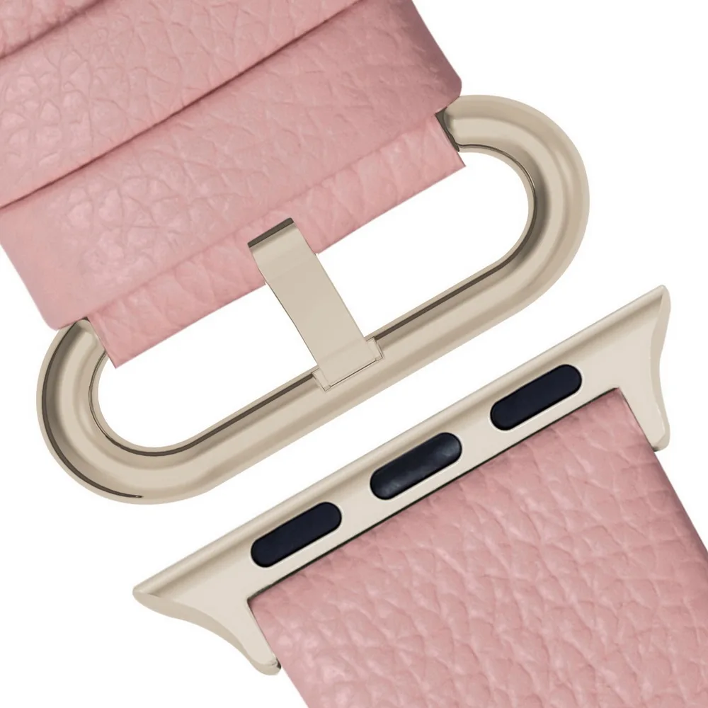 Ремешок для Apple Watch 4/5 ремешок 38 мм 42 мм, 15 цветов кожаный ремешок для Apple Watch с пряжкой iWatch серии 5, 4, 3, 2 и 1 ремешок для часов - Цвет ремешка: Pink Gold