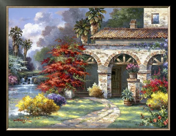 Oneroom Dmc Cross stitch series Home decoration 14/16/18/28 Diy Needlework kits embroidery kit Flowers house | Дом и сад