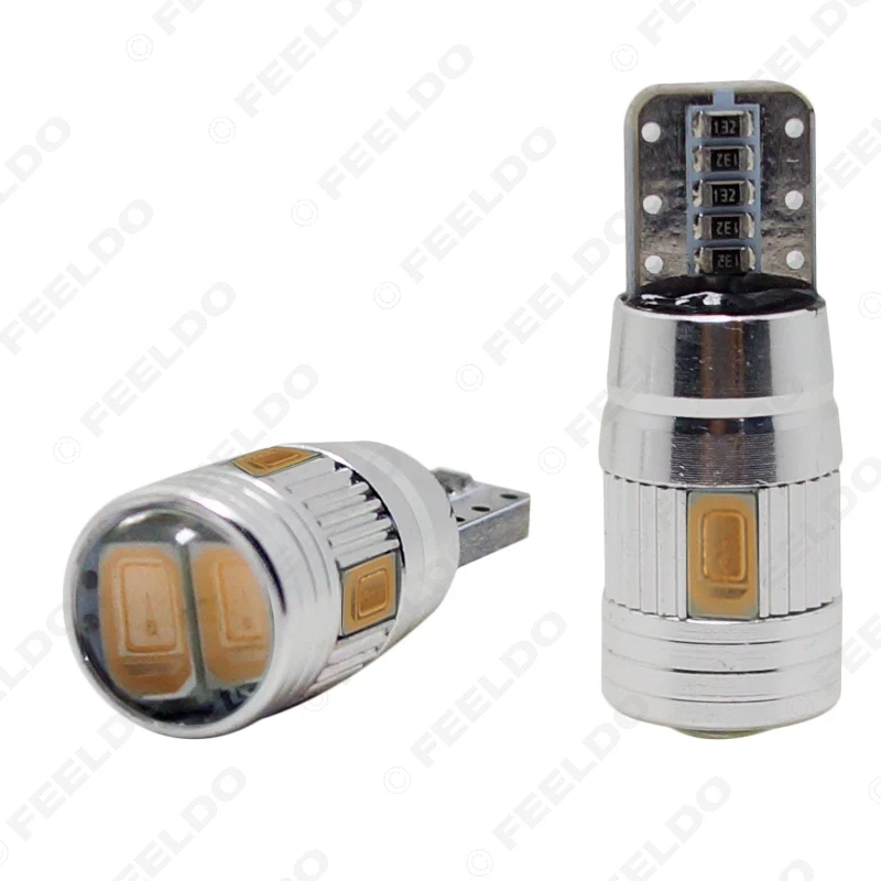 FEELDO 2 шт. мощность T10/W5W/194/168 6SMD 5630 LED Canbus безошибочная автомобильная светодиодная