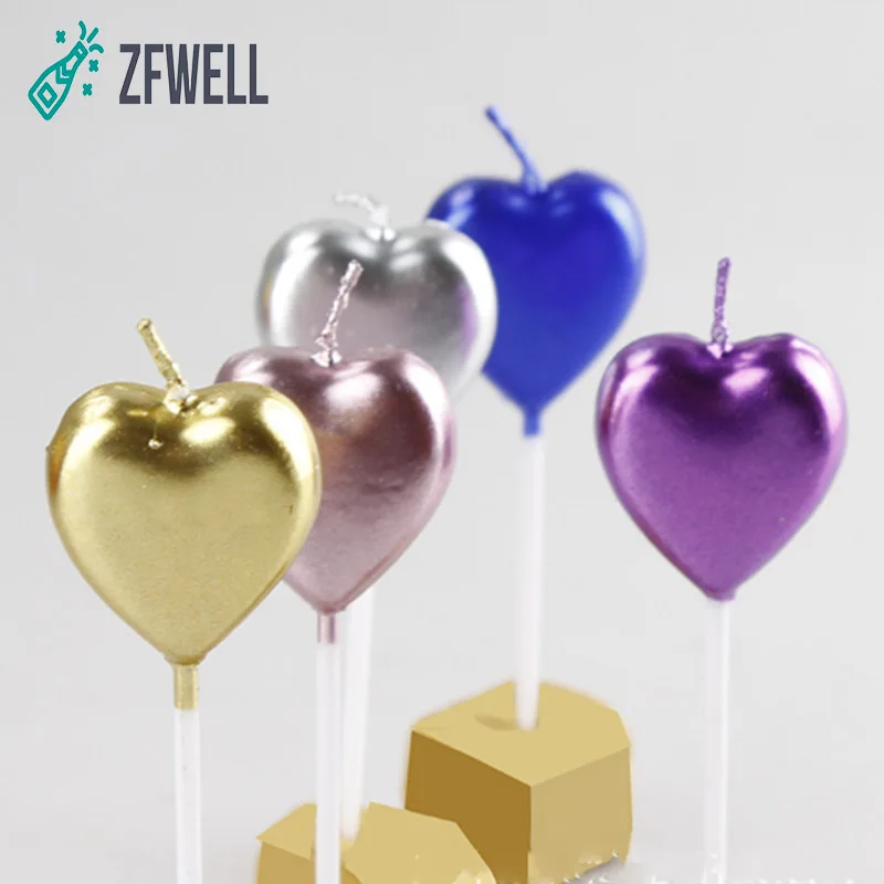 ZFWELL1pcs/lotLove свеча на день рождения фиолетового розового синего золотого