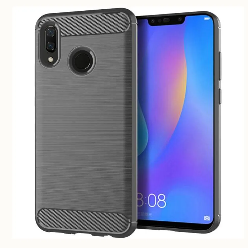 Carbon Fiber Cover For Huawei Nova 3i Case Rubber Silicone Phone Cases Back | Мобильные телефоны и аксессуары