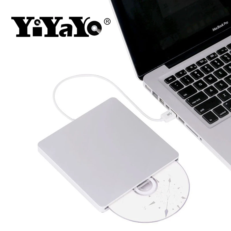 YiYaYo внешний DVD RW CD ГОРЕЛКА USB 3 0 слот в CD/DVD ROM привод супер тонкий серебристый для